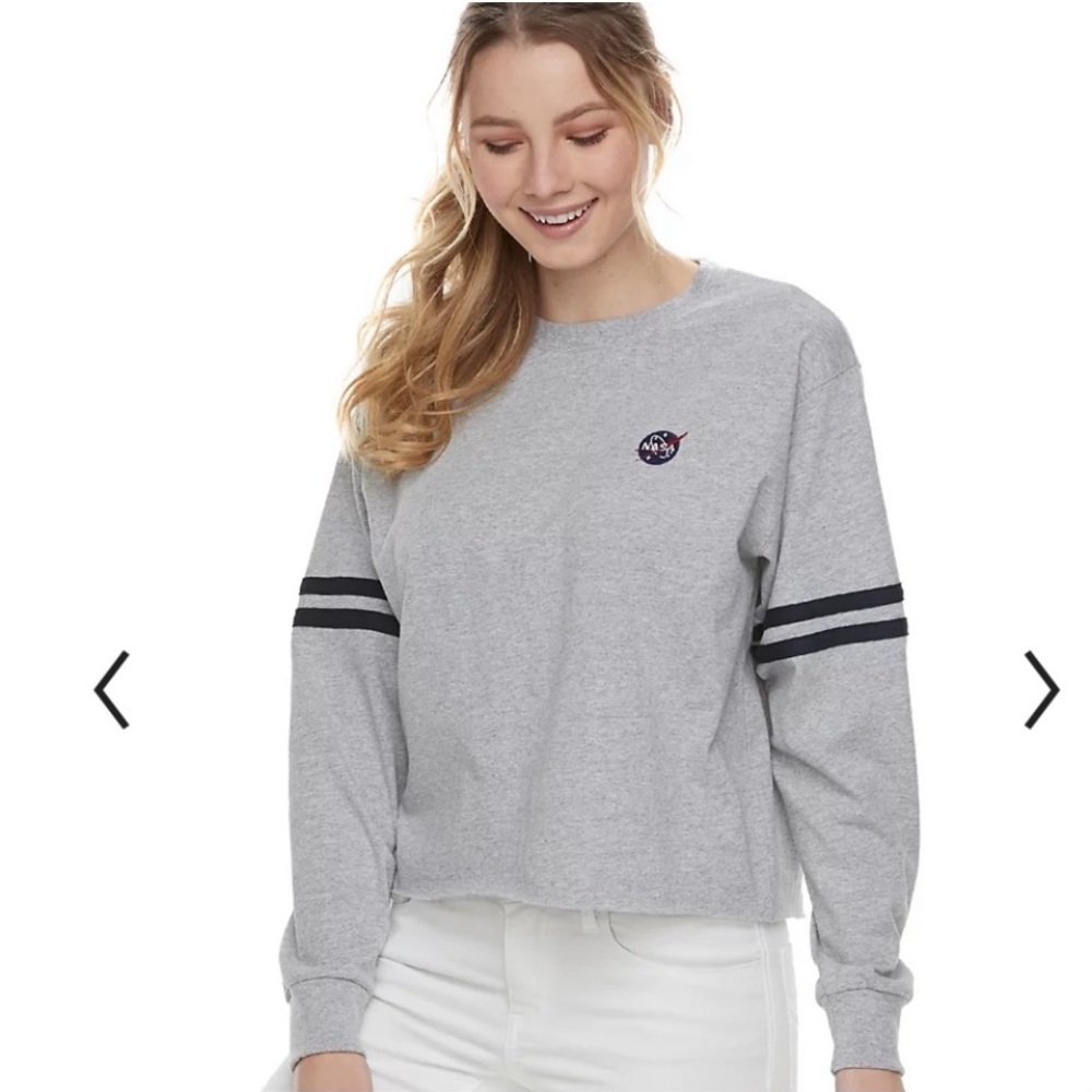 Women’s NASA Logo Striped Crop Top